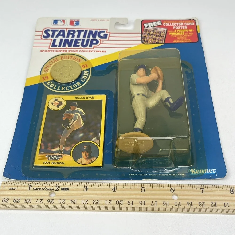 1991 Starting Lineup Nolan Ryan Special Edition Coin Card Texas Rangers MLB
